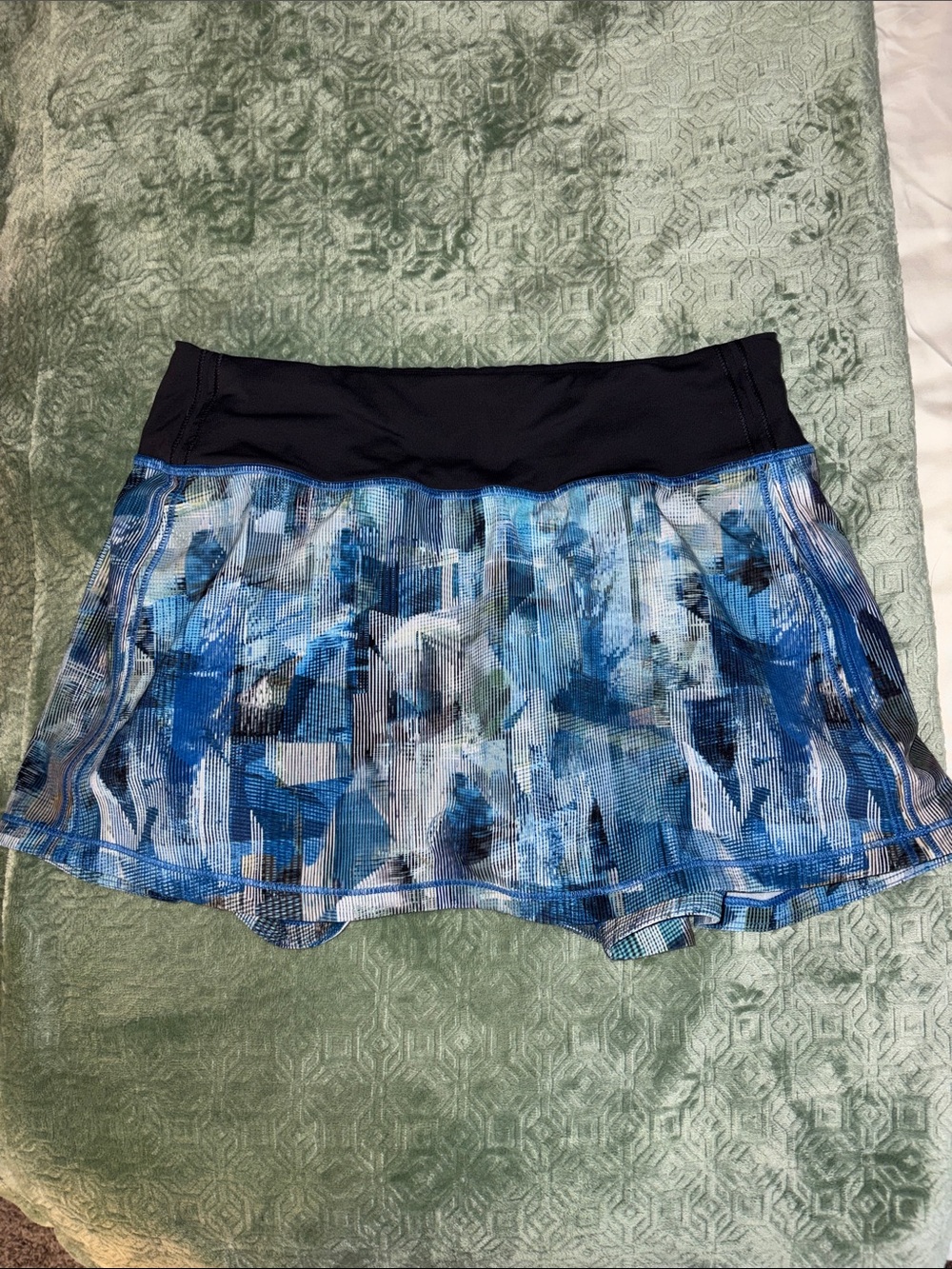 Lululemon Blue Abstract Print Athletic Skort
